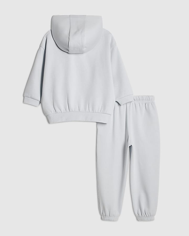 mini boys blue essentialism hoodie set